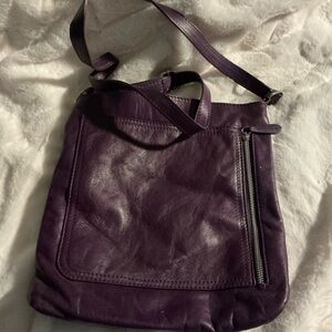 Chic Purple Leather Crossbody Bag
